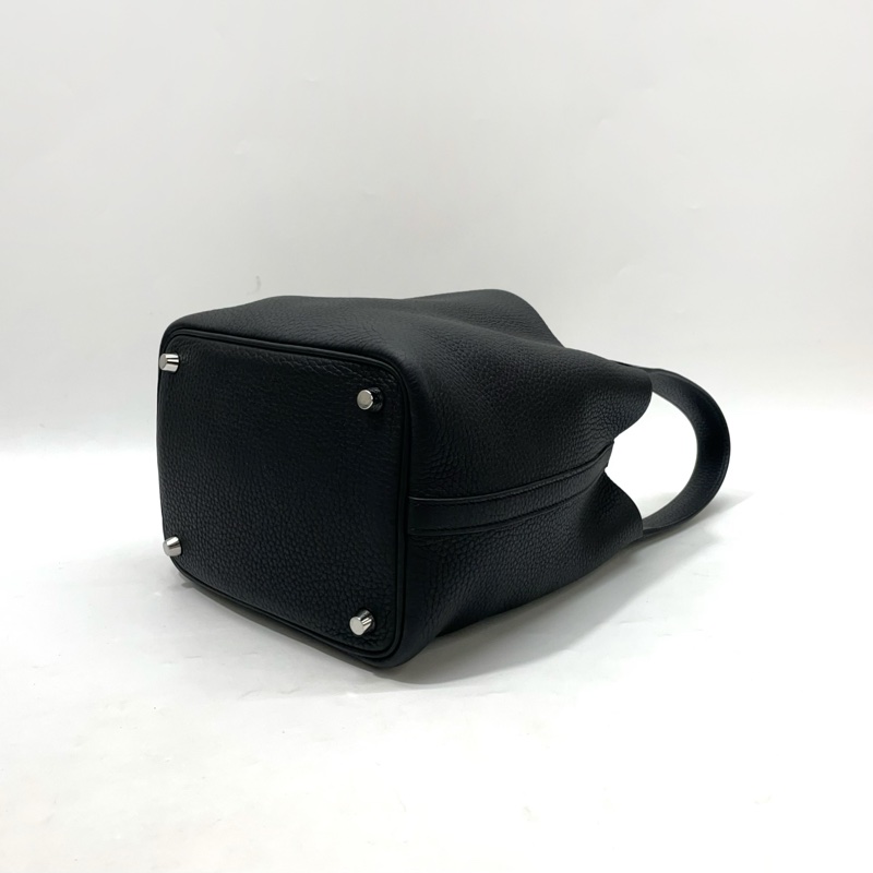 Hermes 89黑TC皮銀釦Picotin Lock 18手提包-6