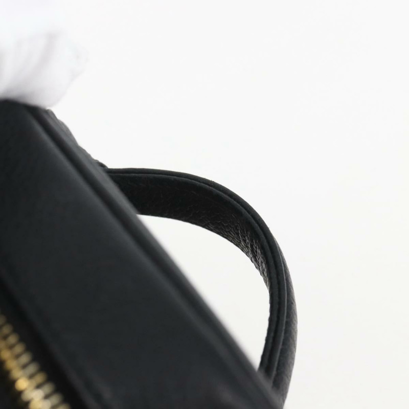 【日本直送】香奈兒魚子醬皮黑金CC標誌化妝包 Auth bs31913-7