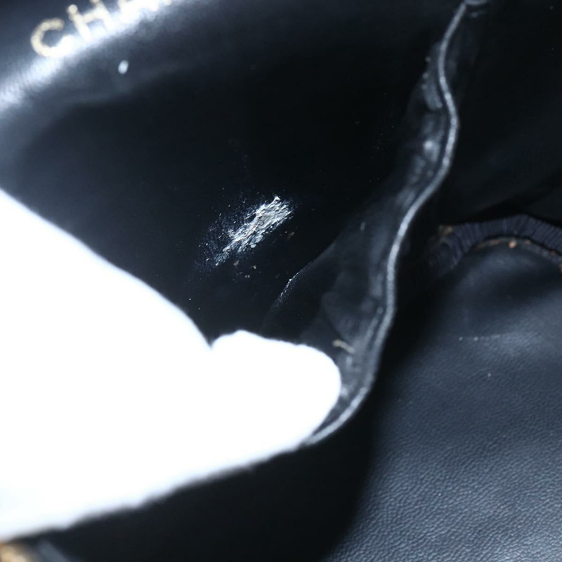 【日本直送】香奈兒魚子醬皮黑金CC標誌化妝包 Auth bs31913-11