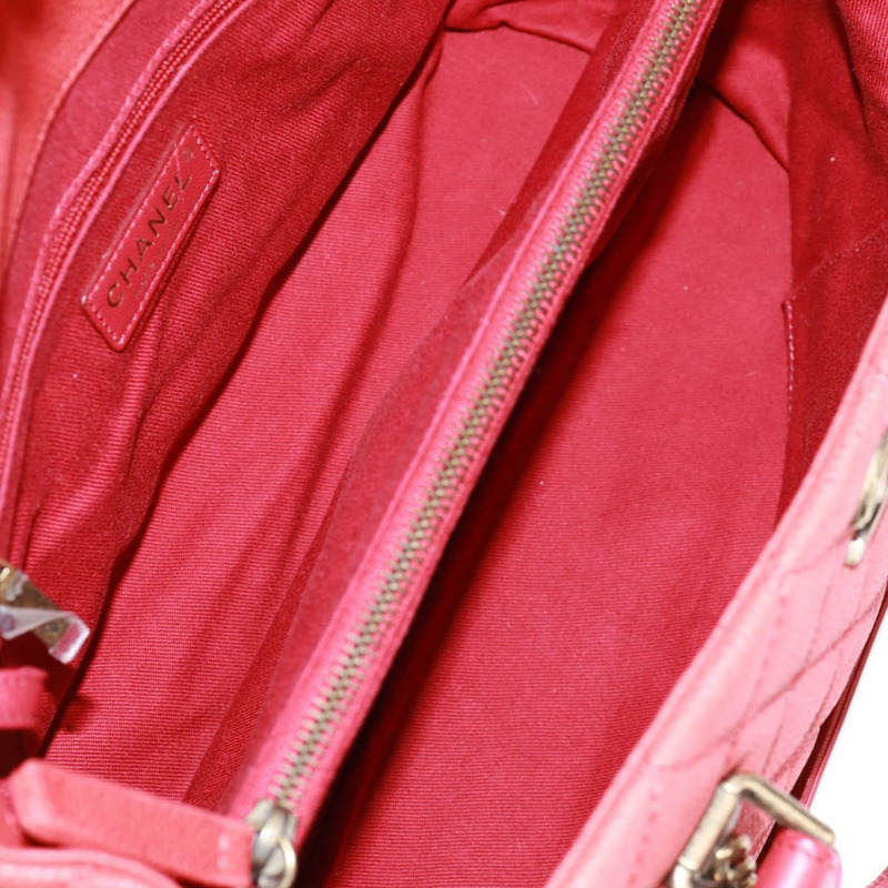 【日本直送】香奈兒鏈絎縫肩背包，魚子醬紋皮革，紅色，金色雙C標誌，正品編號159008V-9