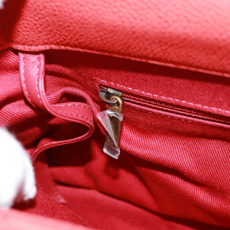 【日本直送】香奈兒鏈絎縫肩背包，魚子醬紋皮革，紅色，金色雙C標誌，正品編號159008V-27