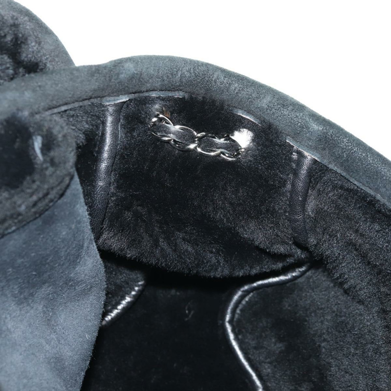 【日本直送】香奈兒 Chain Matelasse 2.55 肩背包 Mouton 黑色 銀色 CC Auth 159002V-23