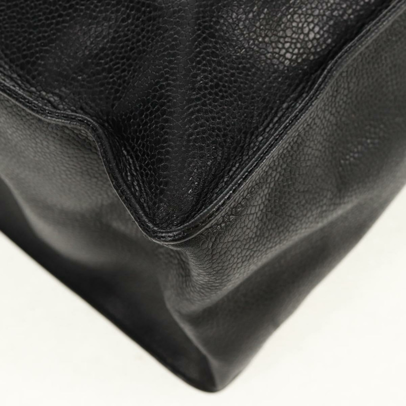 【日本直送】香奈兒 (CHANEL) 鏈條 COCO 標誌手提包,魚子醬紋皮革,黑色,金色雙C標誌,正品編號 160253V-14