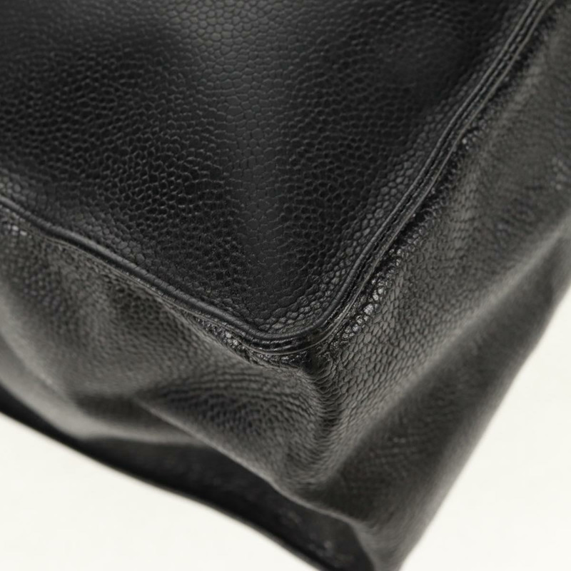 【日本直送】香奈兒 (CHANEL) 鏈條 COCO 標誌手提包,魚子醬紋皮革,黑色,金色雙C標誌,正品編號 160253V-16