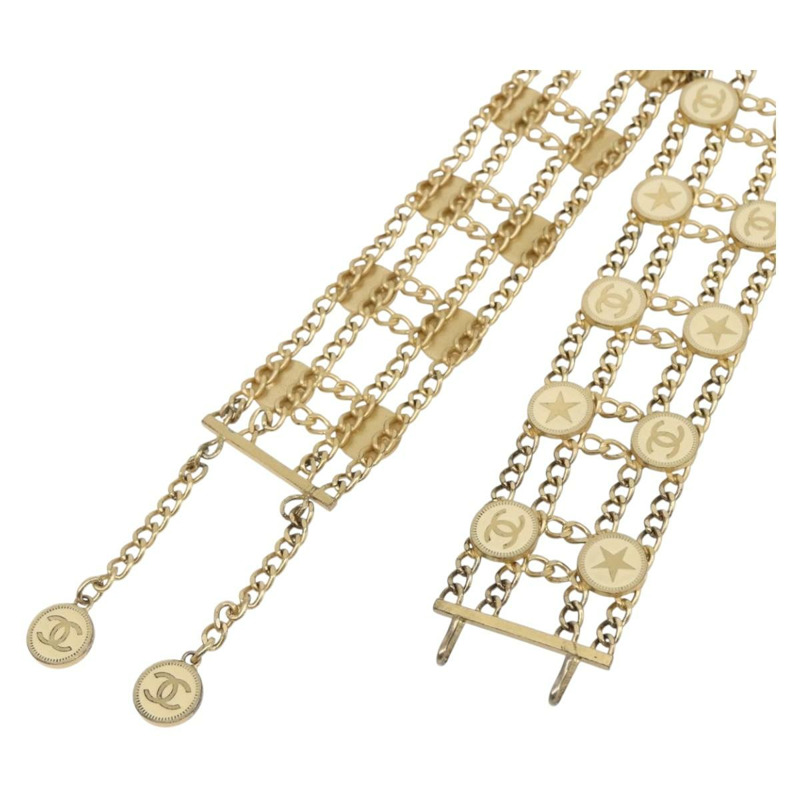 【日本直送】香奈兒 (CHANEL) 金屬金色雙C鏈條腰帶，正品編號 159438SAM-1