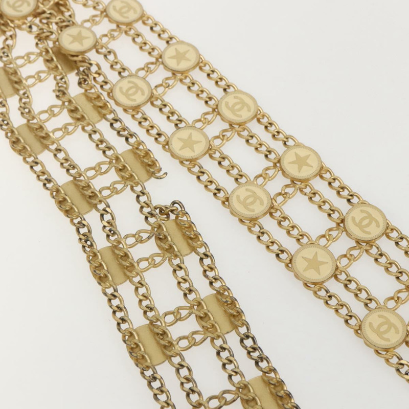 【日本直送】香奈兒 (CHANEL) 金屬金色雙C鏈條腰帶，正品編號 159438SAM-8