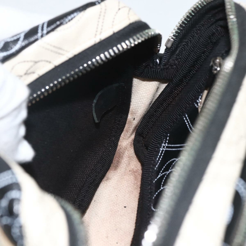 【日本直送】香奈兒山茶花手拿包 PVC 黑色 銀色 CC 認證 159324V-19