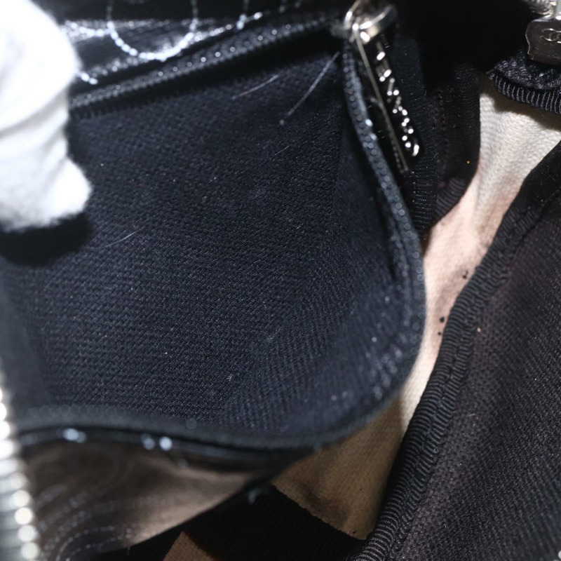 【日本直送】香奈兒山茶花手拿包 PVC 黑色 銀色 CC 認證 159324V-20