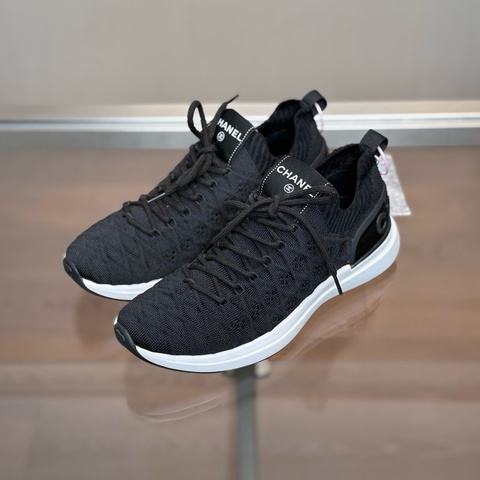 CHANEL/香奈兒 22B 黑白系帶字母休閒鞋 36.5碼 98 新