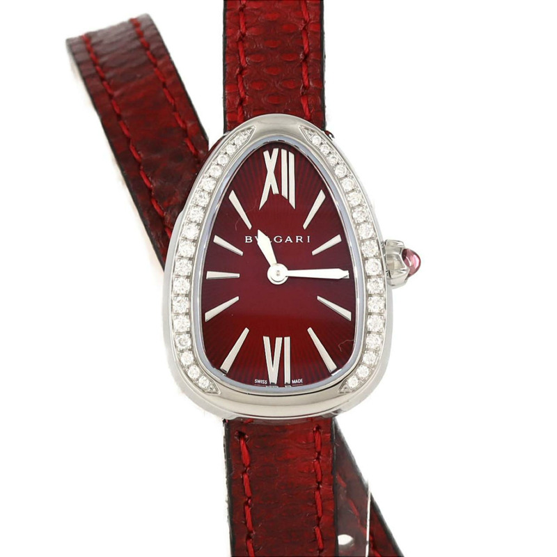 寶格麗 Serpenti 雙螺旋 D 102780 SPS27C9SDL 不鏽鋼石英錶-0