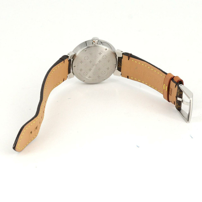 路易威登 Tambour Monogram 8P Q13MJ 不鏽鋼石英錶-6