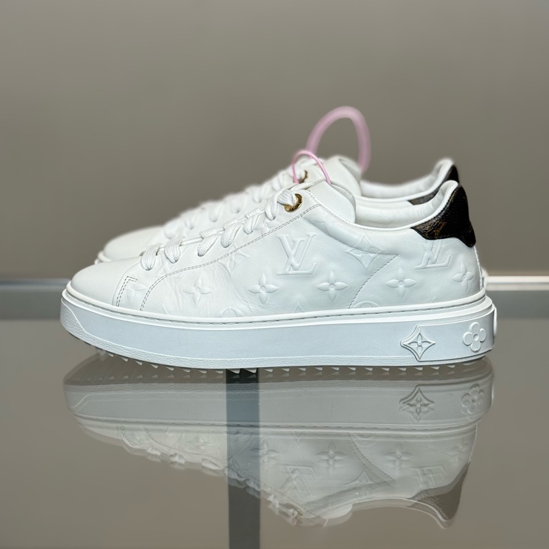 LOUIS VUITTON/路易威登 LV Time Out 白色浮雕老花滿印 36.5碼 98 新-4