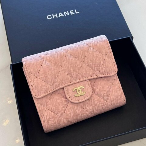 *SHIHNA名牌精品* CHANEL 22C 粉紅 經典短夾 三折 coco 短夾