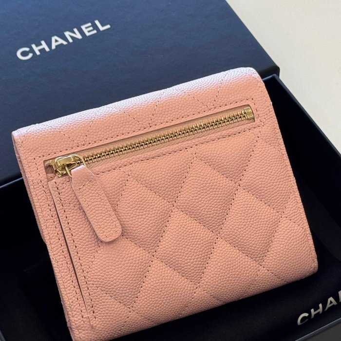 *SHIHNA名牌精品* CHANEL 22C 粉紅 經典短夾 三折 coco 短夾-4