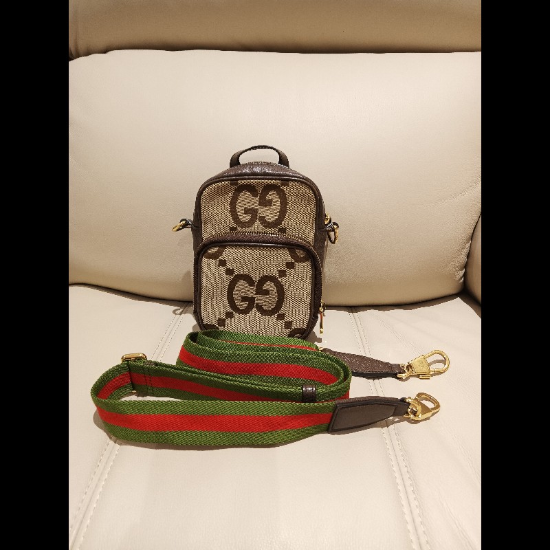GUCCI#古馳#Jumbo#正品#緹花布手提#斜背包-0