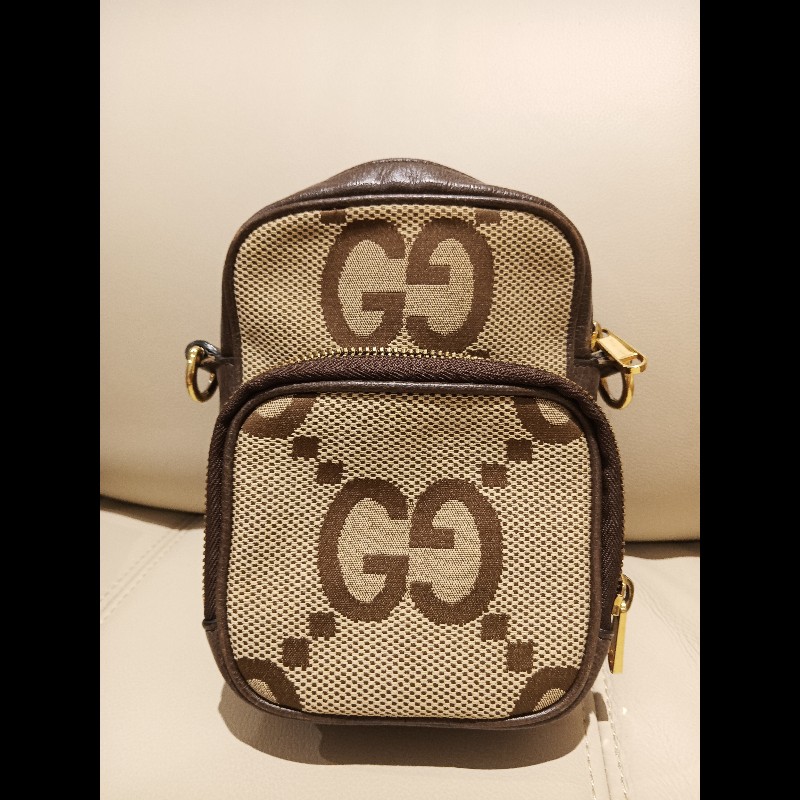 GUCCI#古馳#Jumbo#正品#緹花布手提#斜背包-5