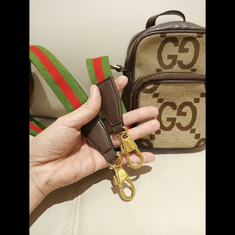 GUCCI#古馳#Jumbo#正品#緹花布手提#斜背包-6