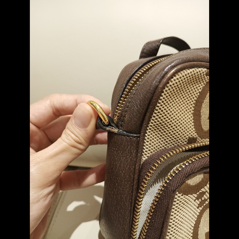 GUCCI#古馳#Jumbo#正品#緹花布手提#斜背包-10