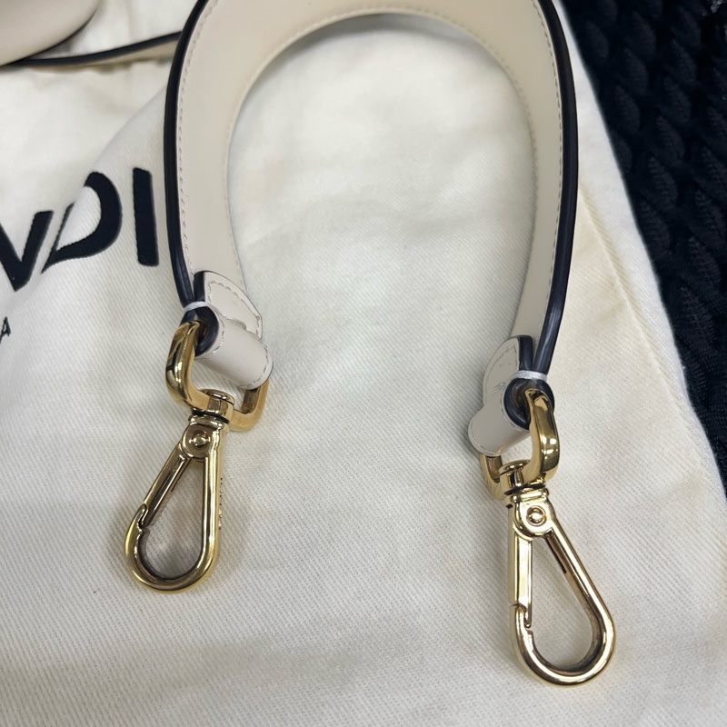 FENDI 芬迪 MON TRESOR 烙字小牛皮兩用迷你水桶包(奶油白）-27