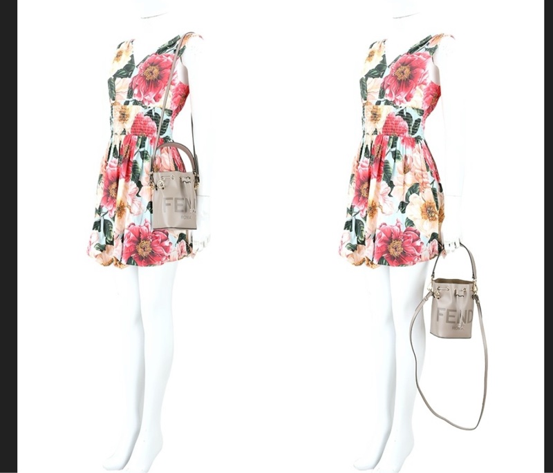 FENDI 芬迪 MON TRESOR 烙字小牛皮兩用迷你水桶包(奶油白）-7