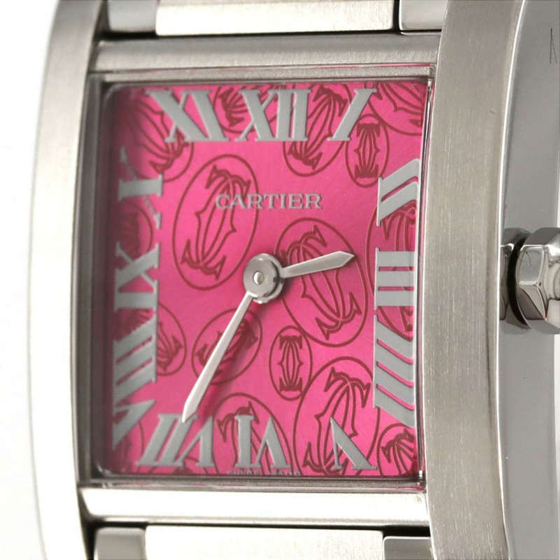 卡地亞 Tank Française 小號腕錶，2006 年聖誕節限量版，型號 W51030Q3，精鋼材質，石英機芯-5