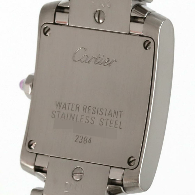 卡地亞 Tank Française 小號腕錶，2006 年聖誕節限量版，型號 W51030Q3，精鋼材質，石英機芯-6