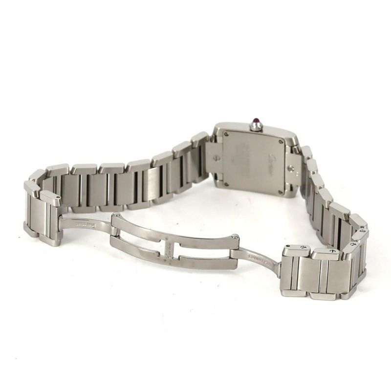 卡地亞 Tank Française 小號腕錶，2006 年聖誕節限量版，型號 W51030Q3，精鋼材質，石英機芯-7