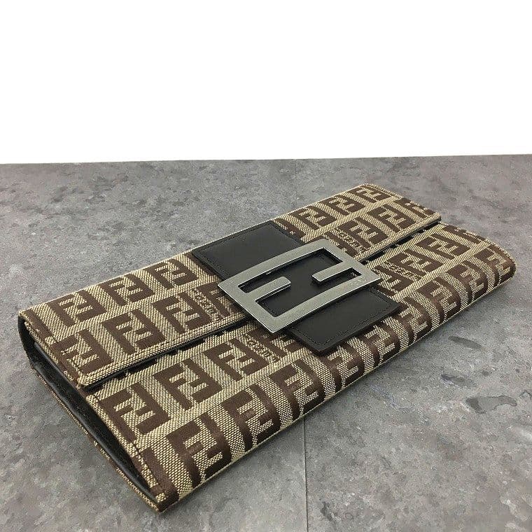 FENDI 經典精品套組FENDI Zucca 老花肩背手提包 +FENDI Zucca 老花長夾 =整套出售，不拆賣（成套更有質感及收藏完整度＆穿搭一致性）-3