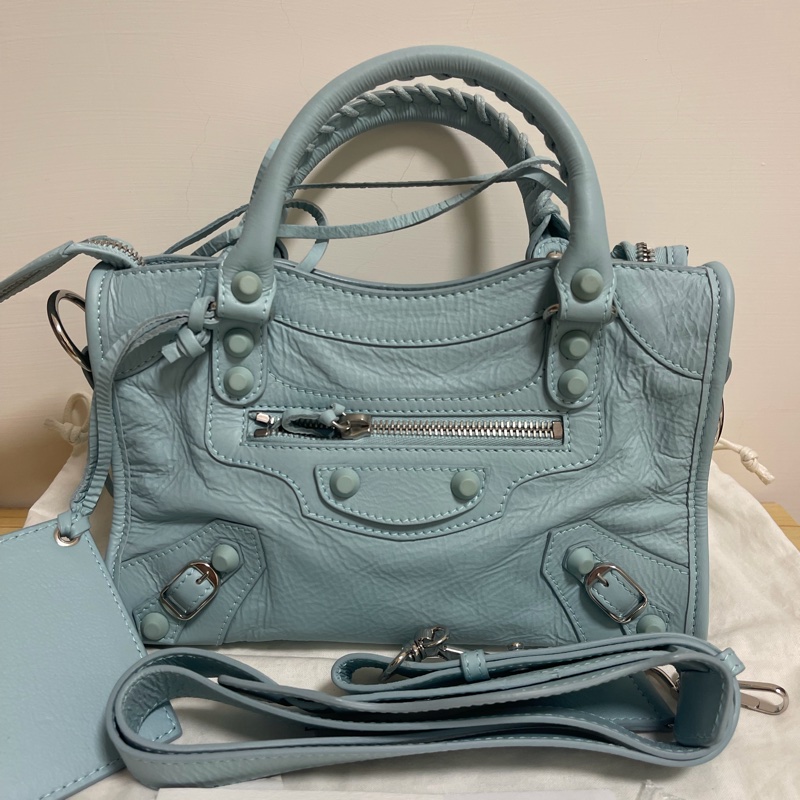 balenciaga mini city 限量霧藍扣-1