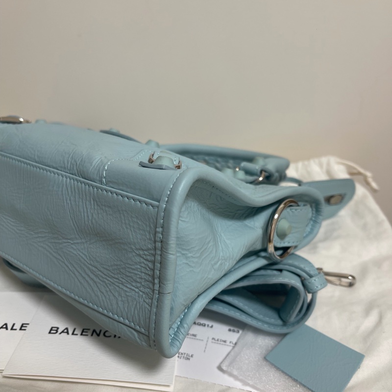 balenciaga mini city 限量霧藍扣-2