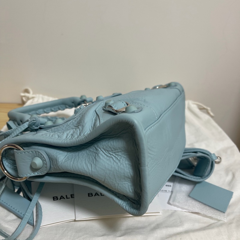 balenciaga mini city 限量霧藍扣-3
