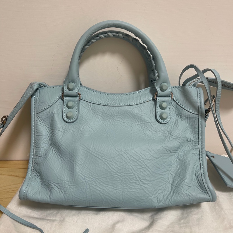 balenciaga mini city 限量霧藍扣-5