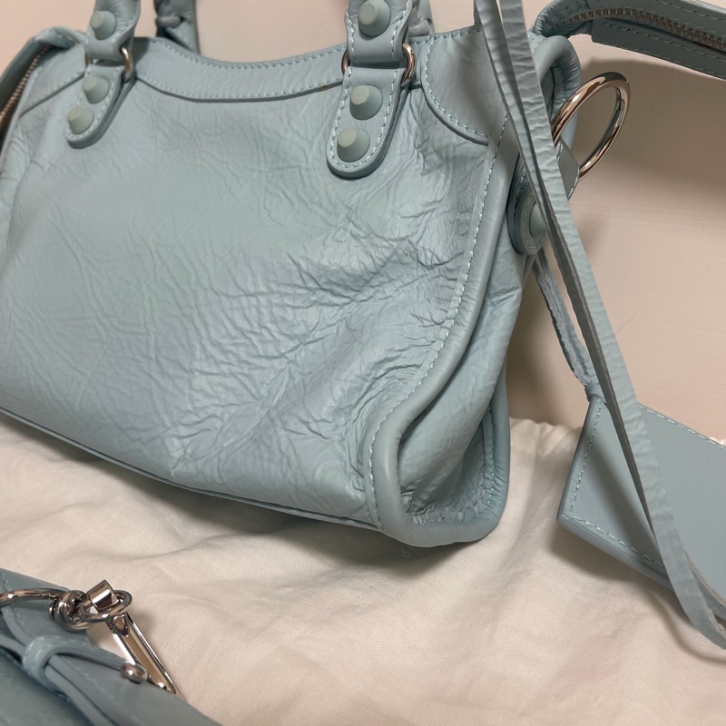 balenciaga mini city 限量霧藍扣-6