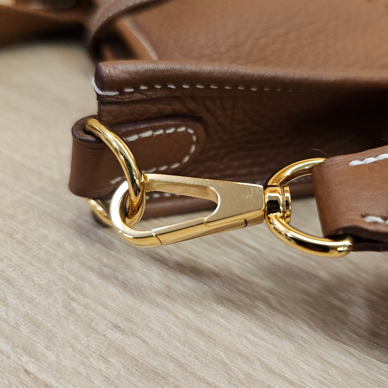 [好物夯色免配貨🧧] Hermes 金棕金 MiniEvelyne肩斜背包-14