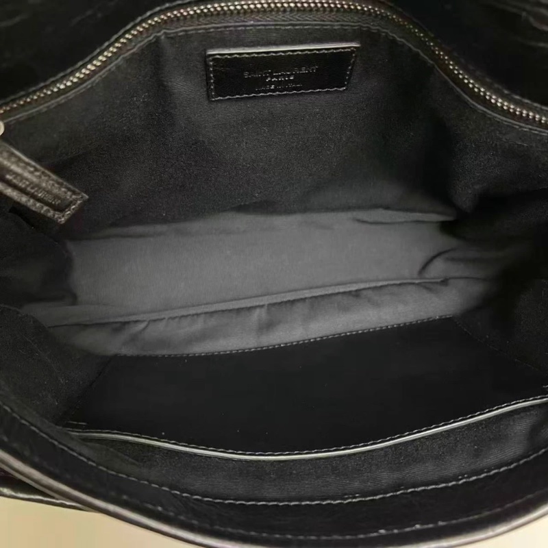 YSL聖羅蘭Niki中號黑色銀鏈全皮郵差包-6