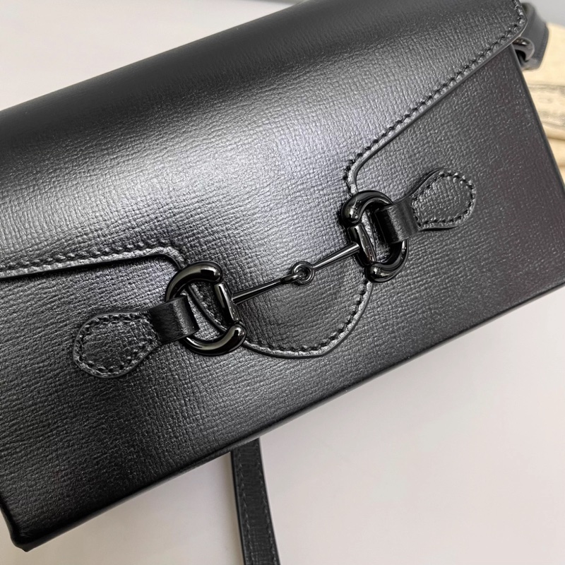 Gucci古馳 Horsebit1955黑色全皮盒子包-2