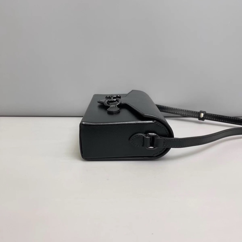 Gucci古馳 Horsebit1955黑色全皮盒子包-3