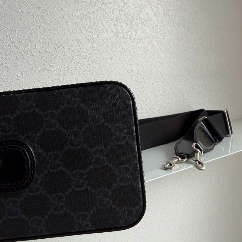 Gucci黑PVC手提兩用箱包 硬殼包-8