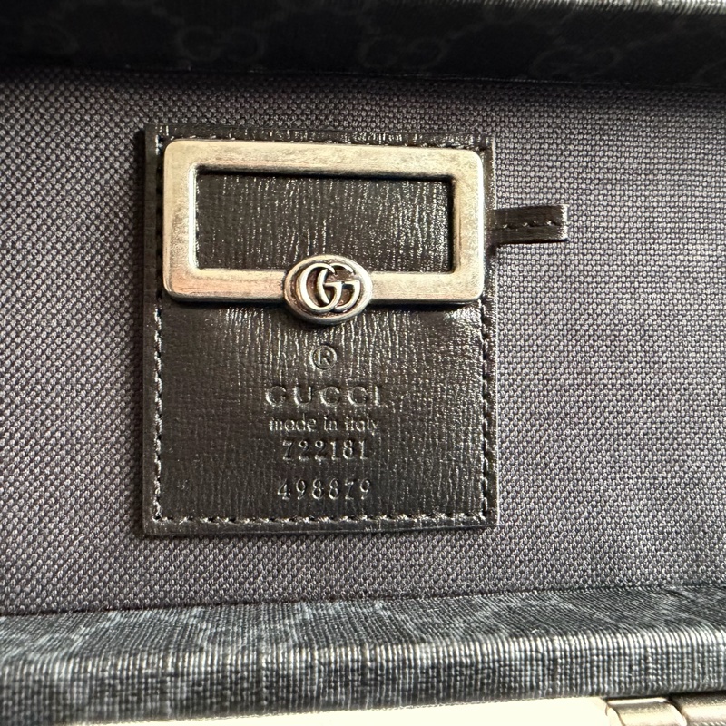 Gucci黑PVC手提兩用箱包 硬殼包-17