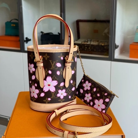 Lv村上隆櫻花限定子母水桶包