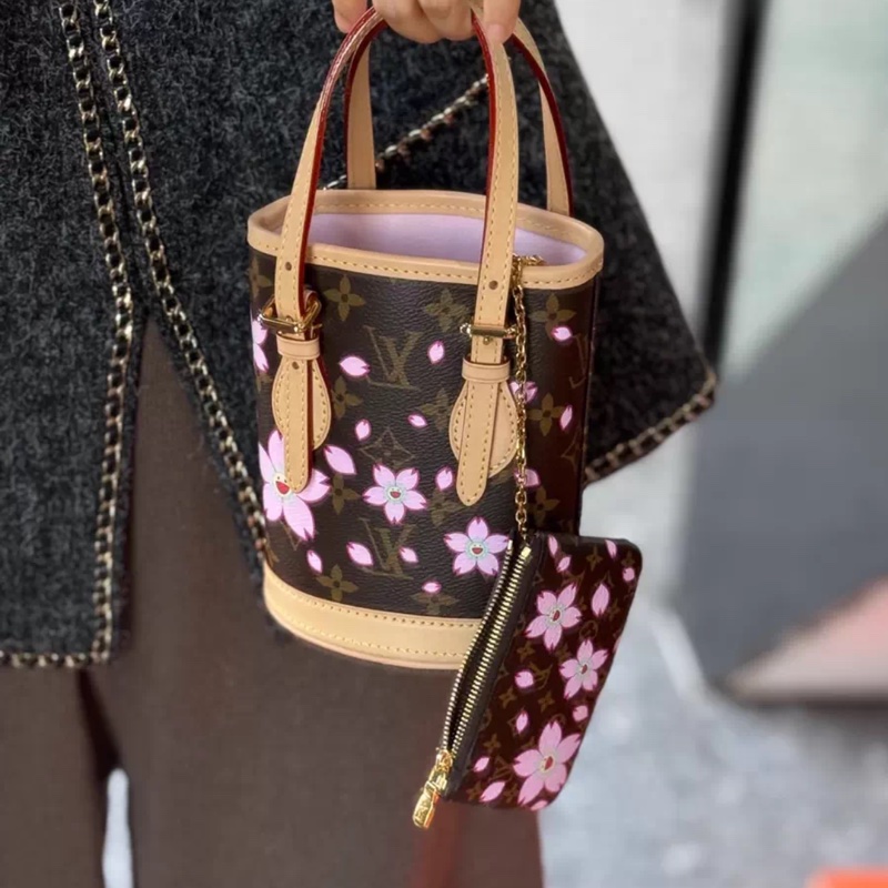 Lv村上隆櫻花限定子母水桶包-5
