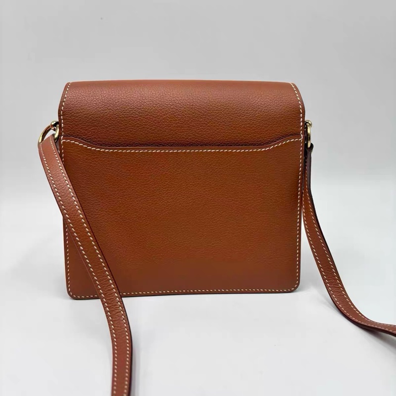 🌈Hermes🧡Mini Roulis 19🧡金棕金扣🌟98.5新🌟evercolor皮🌟愛馬仕🌟-9