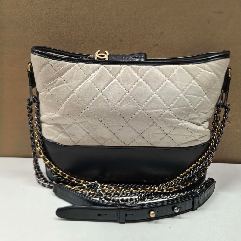 Chanel 黑白流浪中號 25開 KH 底長28cm 95新-3