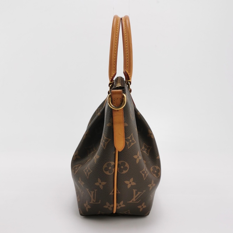 Louis Vuitton(LV)Turenne小號植鞣革老花褶襇斜挎包單肩包-2