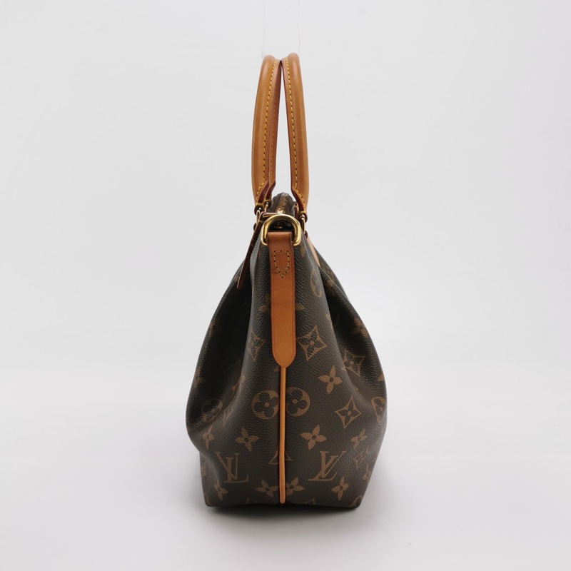 Louis Vuitton(LV)Turenne小號植鞣革老花褶襇斜挎包單肩包-3