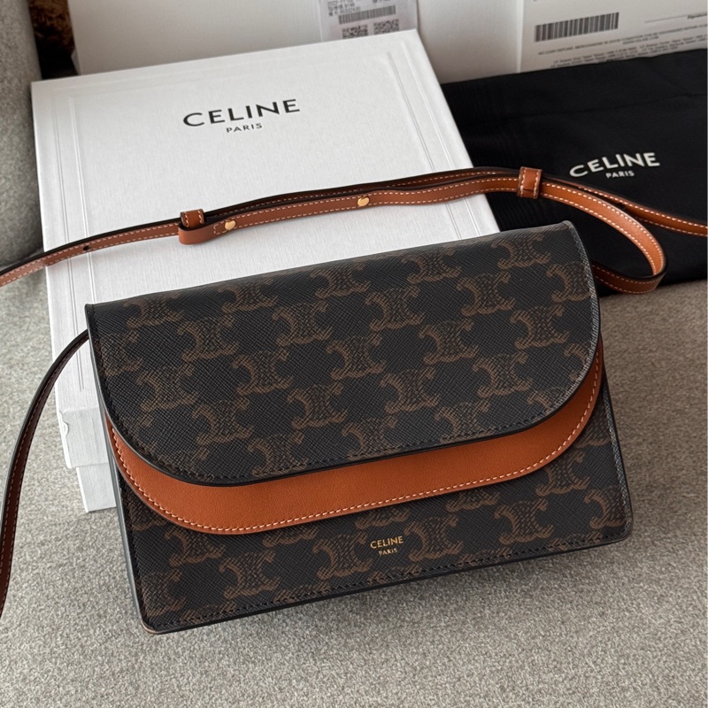 Celine老花雙層斜背包 9成新-6