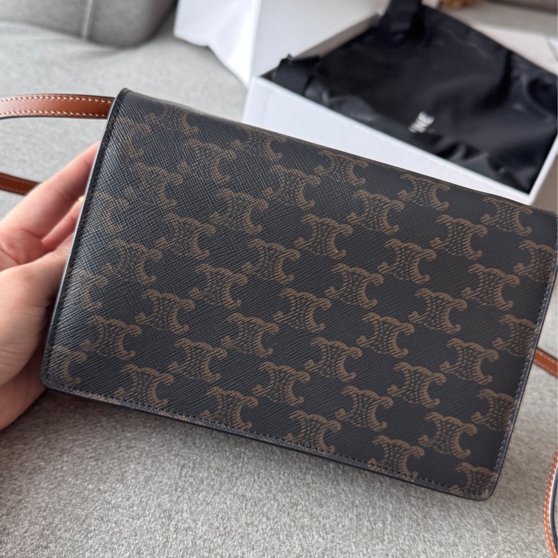 Celine老花雙層斜背包 9成新-7