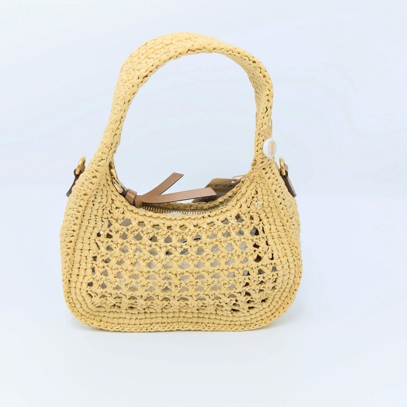 MIUMIUWander系列編織手提子母新月包 20*17*6 全新閒置配件塵袋-6