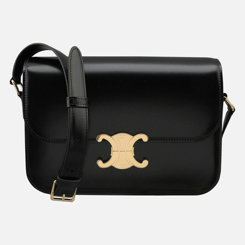 CELINE Triope 中型單肩包 黑色 187363BF4 38NO