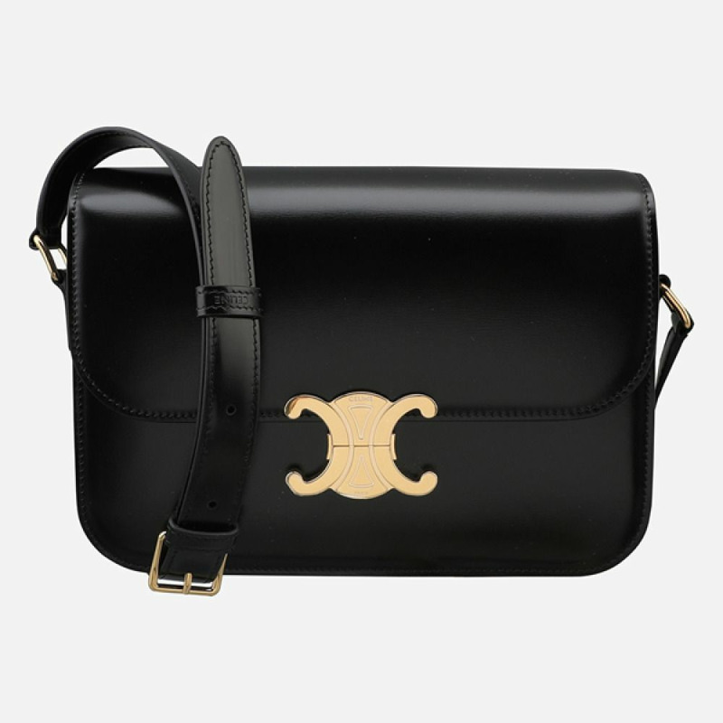 CELINE Triope 中型單肩包 黑色 187363BF4 38NO-0